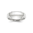 10k White Gold Beveled Edge, Comfort Fit wedding band ring