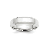 10k White Gold Beveled Edge, Comfort Fit wedding band ring
