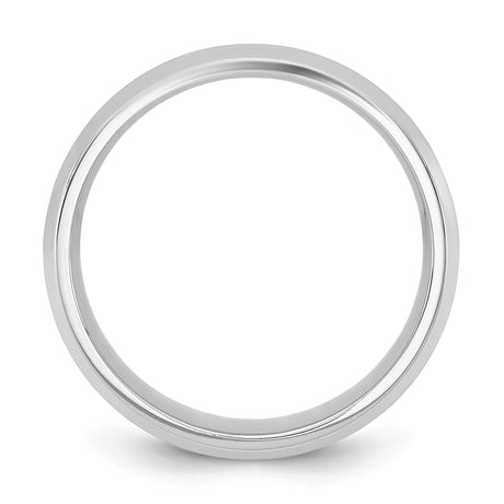 10k White Gold Beveled Edge, Comfort Fit wedding band ring alternate angle