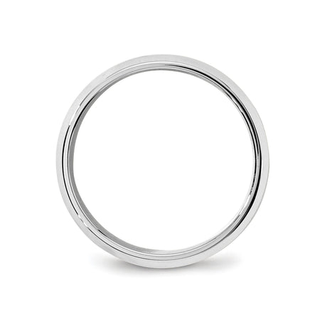 10k White Gold Beveled Edge, Comfort Fit wedding band ring alternate angle