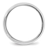 14K White Gold Beveled Edge Comfort Fit 7mm Solid No Stone Wedding Band