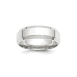 10k White Gold Beveled Edge, Comfort Fit wedding band ring