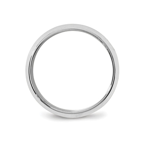 10k White Gold Beveled Edge, Comfort Fit wedding band ring alternate angle