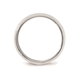 10k White Gold Beveled Edge, Comfort Fit wedding band ring detail view