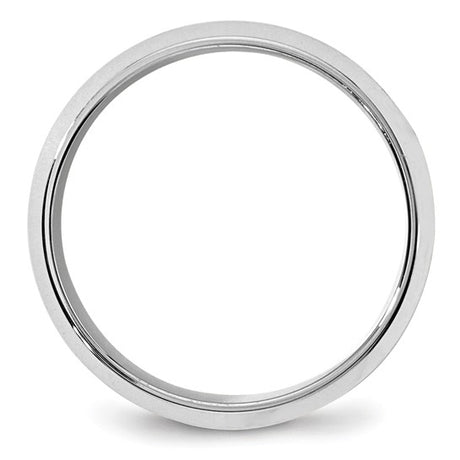 14K White Gold Beveled Edge Wedding Band, Comfort Fit, No Stone, 8mm