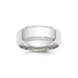 10k White Gold Beveled Edge, Comfort Fit wedding band ring