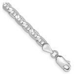 14K White Gold 3.75 mm Polished Chain Bracelet, Solid