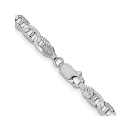 14K White Gold 4.5 mm Polished Chain Necklace, Solid alternate angle