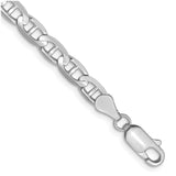 14K White Gold 4.5 mm Polished Chain Bracelet, Solid