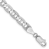 14K White Gold 5.25 mm Polished Chain Bracelet, Solid