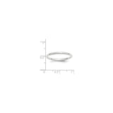 14k White Gold Comfort Fit wedding band ring shown for scale