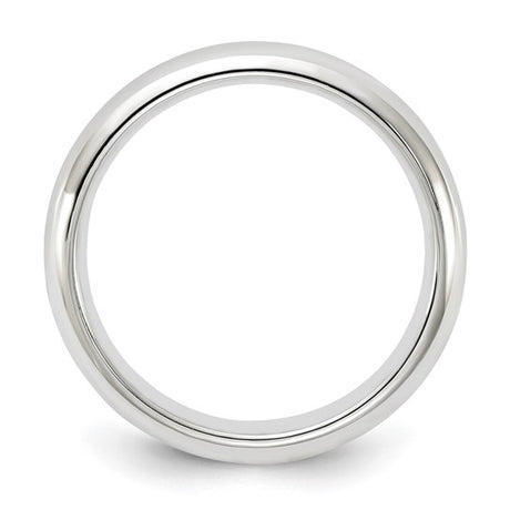 14K White Gold Comfort Fit 4mm Wedding Band, Classic Solid Polished Ring