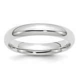 14K White Gold Comfort Fit 4mm Wedding Band, Classic Solid Polished Ring
