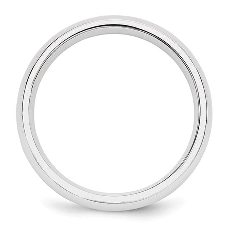14K White Gold Comfort Fit Wedding Band 5mm Classic Solid High Polish Finish