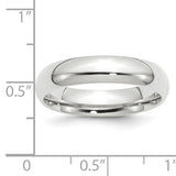 14K White Gold Comfort Fit Wedding Band 5mm Classic Solid High Polish Finish
