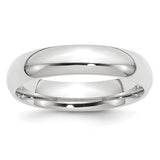 14K White Gold Comfort Fit Wedding Band 5mm Classic Solid High Polish Finish