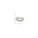 10k White Gold Comfort Fit, Lightweight wedding band ring shown for scale