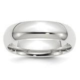 14K White Gold No Stone Wedding Band Comfort Fit 6mm Classic