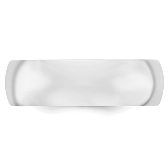 14K White Gold Comfort Fit Wedding Band, Solid 7 mm Classic Ring for Everyday Elegance