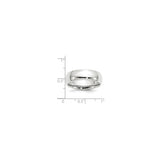 10k White Gold Comfort Fit, Lightweight wedding band ring shown for scale