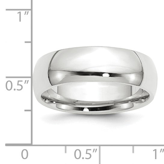 14K White Gold Comfort Fit Wedding Band, Solid 7 mm Classic Ring for Everyday Elegance