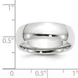 14K White Gold Comfort Fit Wedding Band, Solid 7 mm Classic Ring for Everyday Elegance