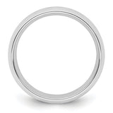 14K White Gold Comfort Fit Wedding Band, Polished Dome, Classic Solid 8 Mm