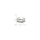 10k White Gold Comfort Fit, Lightweight wedding band ring shown for scale