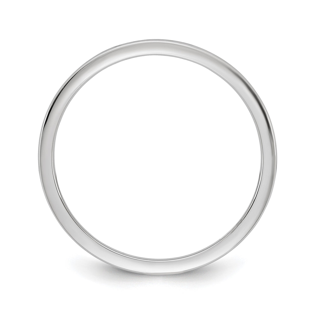 14k White Gold Comfort Fit, Lightweight wedding band ring alternate angle
