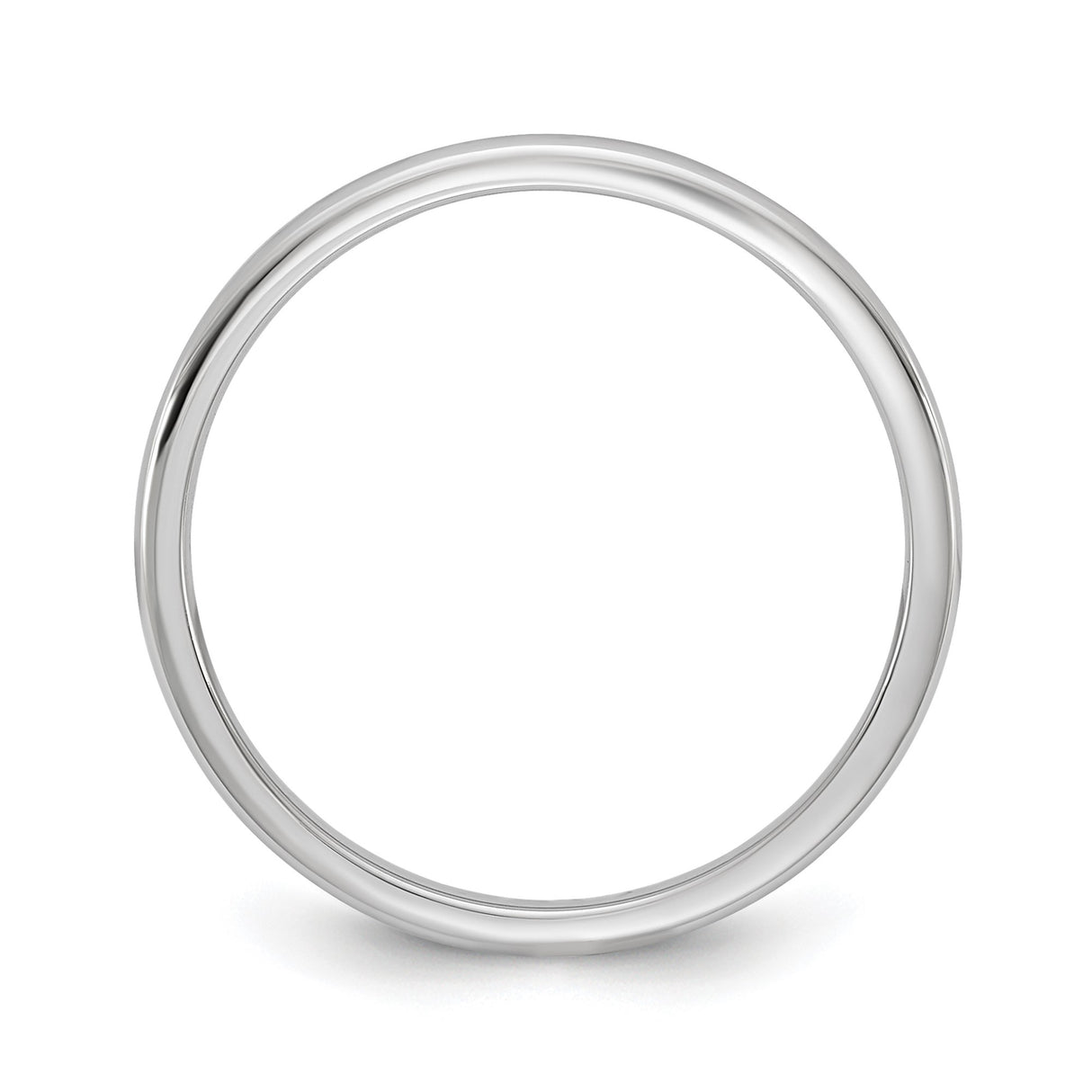 14k White Gold Comfort Fit, Lightweight wedding band ring alternate angle