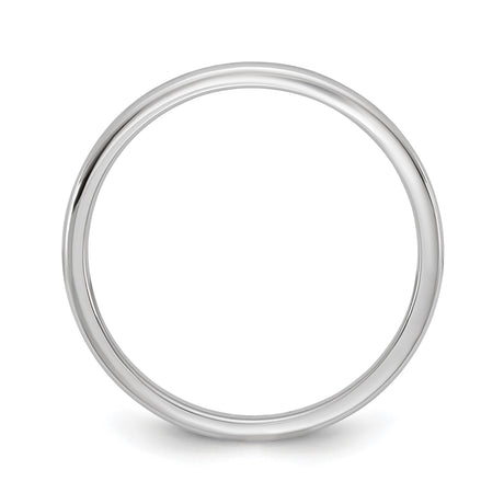 14k White Gold Comfort Fit, Lightweight wedding band ring alternate angle