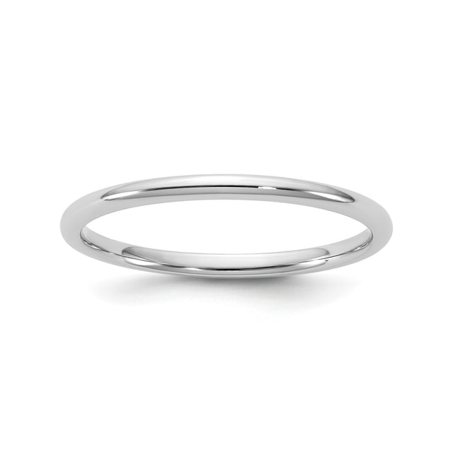 14k White Gold Comfort Fit, Lightweight wedding band ring