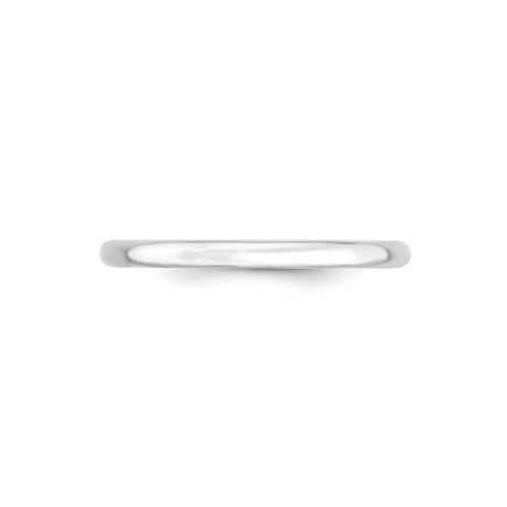 14k White Gold Comfort Fit, Lightweight wedding band ring alternate angle