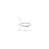 14k White Gold Comfort Fit, Lightweight wedding band ring shown for scale