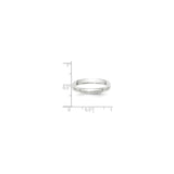 14k White Gold Comfort Fit, Lightweight wedding band ring shown for scale