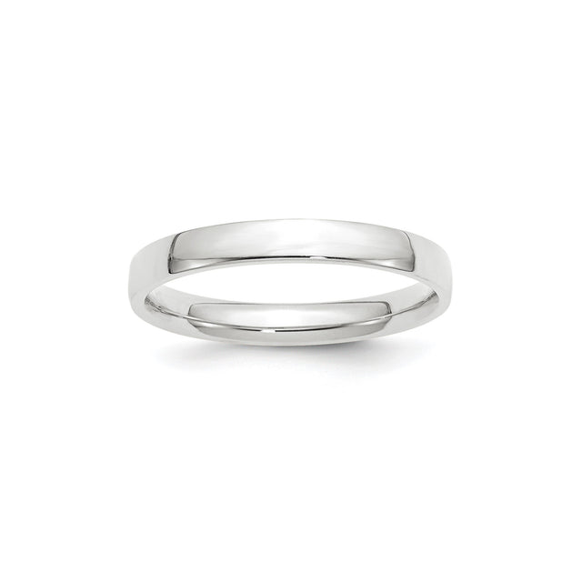 14k White Gold Comfort Fit, Lightweight wedding band ring