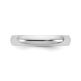 14k White Gold Comfort Fit, Lightweight wedding band ring detail view