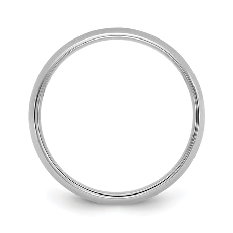 14k White Gold Comfort Fit, Lightweight wedding band ring alternate angle