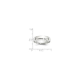 10k White Gold Comfort Fit, Lightweight wedding band ring shown for scale