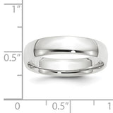 14K White Gold Comfort Fit Wedding Band, Lightweight Solid 5 Mm, No Stone