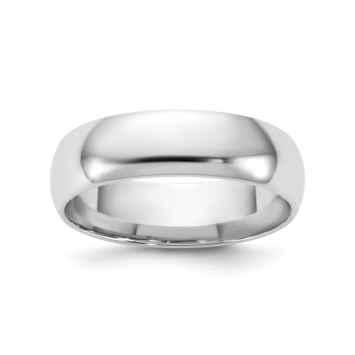 14k White Gold Comfort Fit, Lightweight wedding band ring