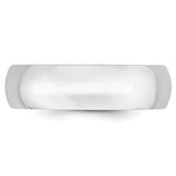 14K White Gold Lightweight Comfort Fit Wedding Band 6mm With Polished Finish