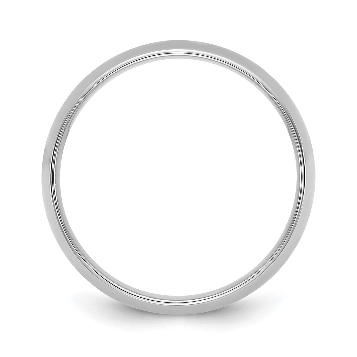 14k White Gold Comfort Fit, Lightweight wedding band ring alternate angle