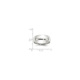10k White Gold Comfort Fit, Lightweight wedding band ring shown for scale