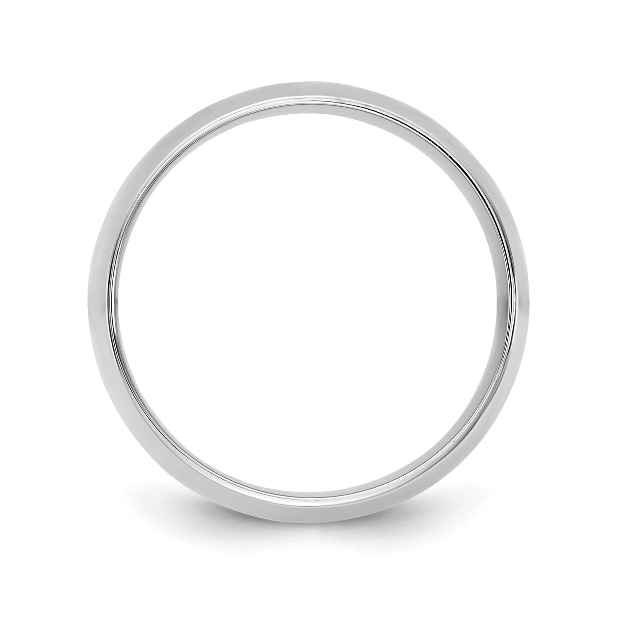 14k White Gold Comfort Fit, Lightweight wedding band ring alternate angle