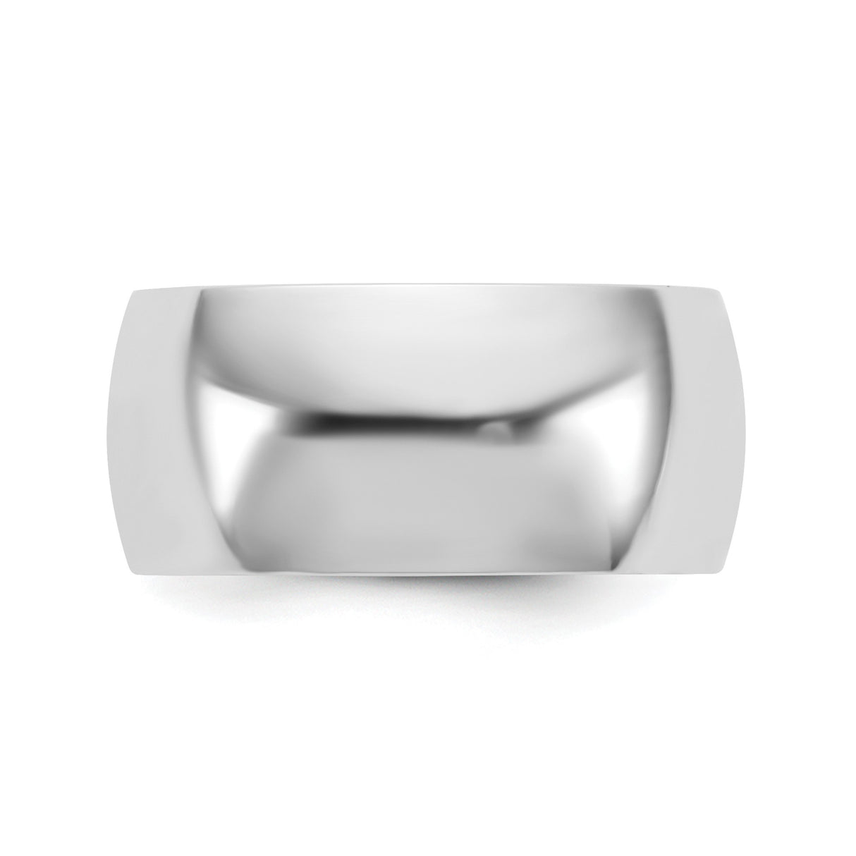 14k White Gold Comfort Fit, Lightweight wedding band ring detail view