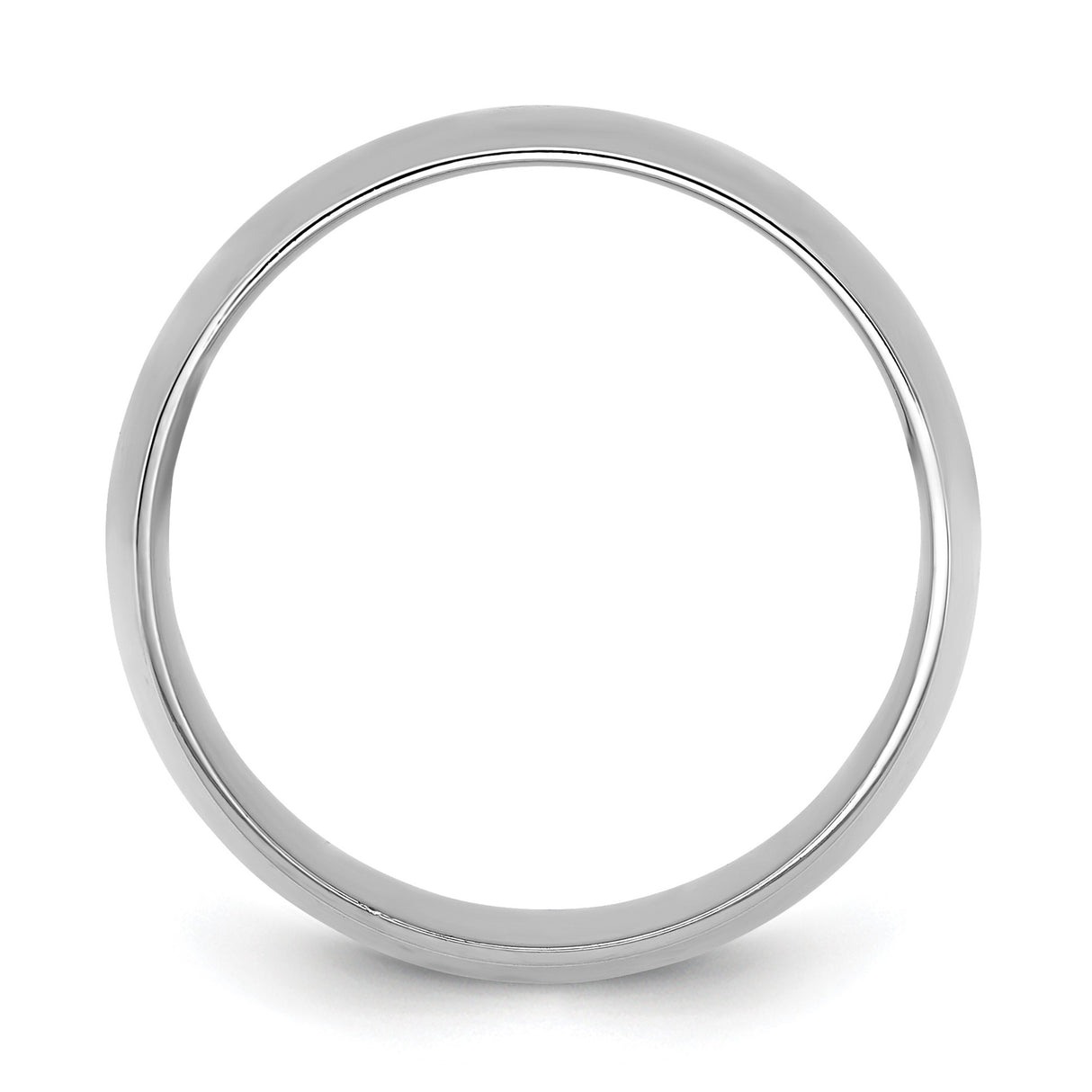14k White Gold Comfort Fit, Lightweight wedding band ring alternate angle
