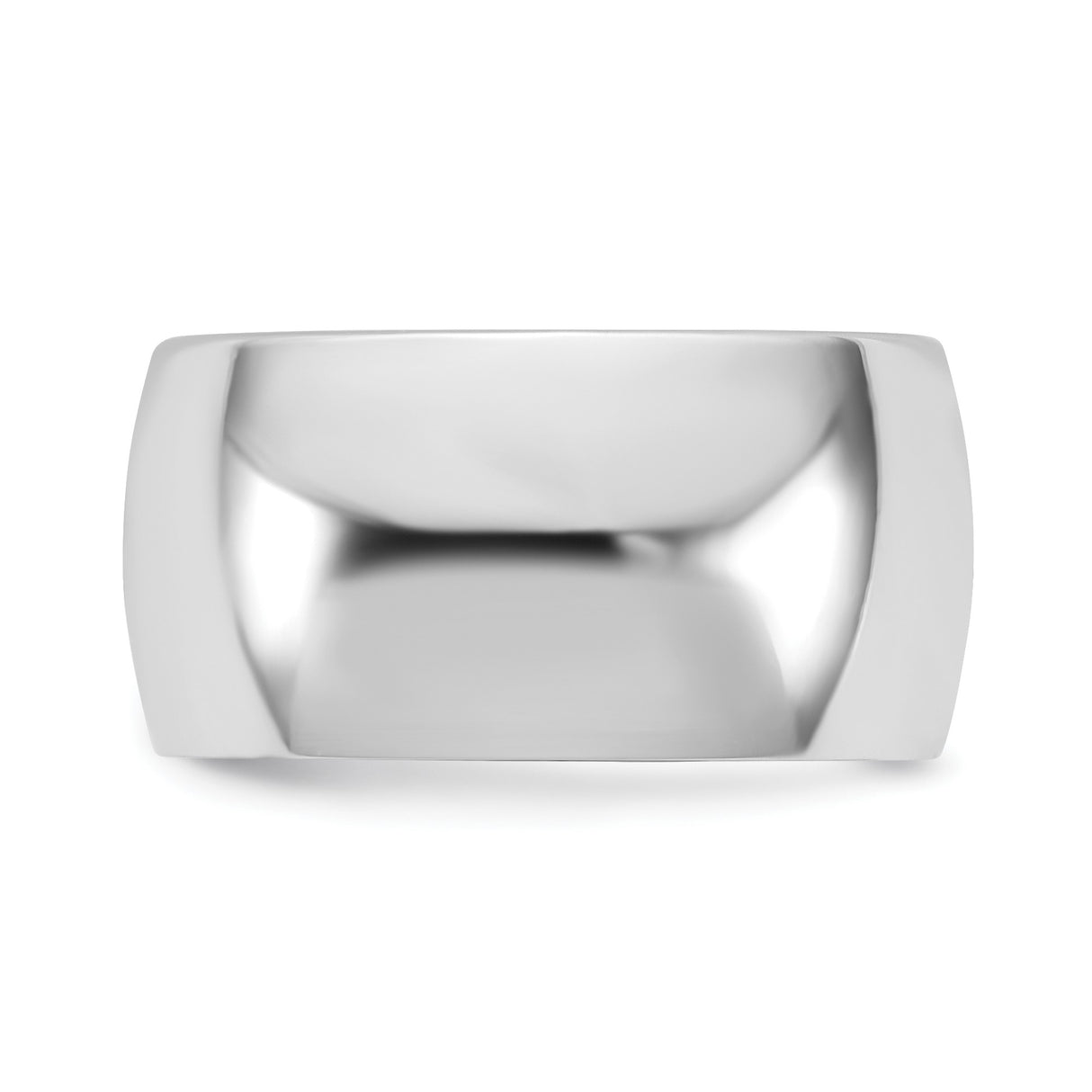14k White Gold Comfort Fit, Lightweight wedding band ring detail view