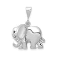 14k White Gold Elephant Pendant, Polished Finish, Good Luck Charm, Spiritual Jewelry for Women
