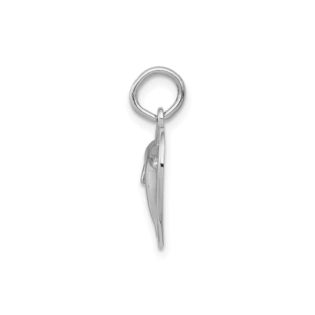 14k White Gold Dolphin Heart Pendant with Leaping Dolphin Symbolizing Love and Harmony